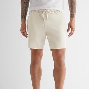 Express Solid 7" Hyper Stretch Elastic Waist Shorts NWT